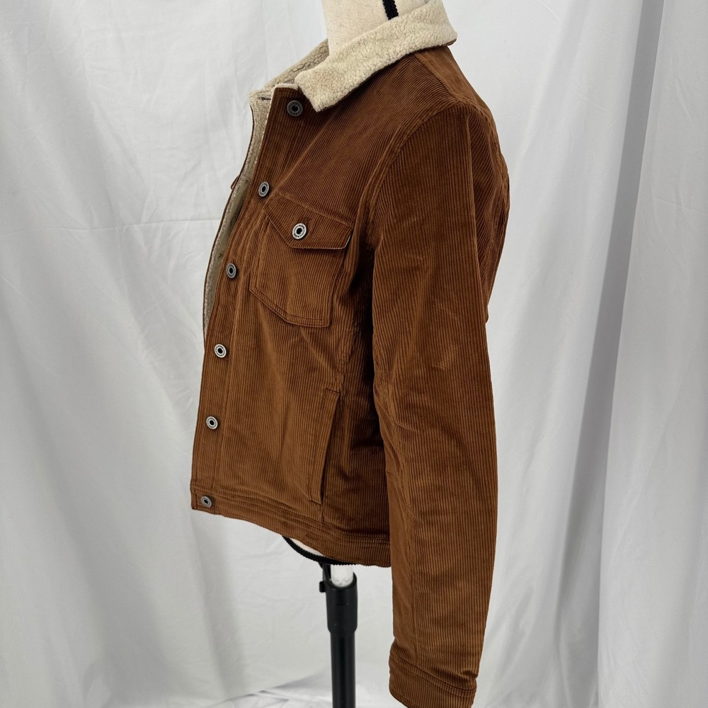 Kuhl Joyrydr Corduroy Sherpa Lined Jacket Brown Womens Medium Quilted Lined Coat - Picture 9 of 11